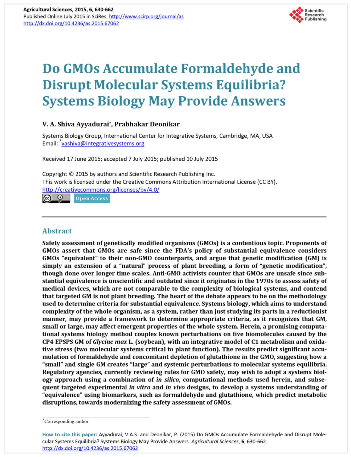 Agricultural Sciences</br>2015