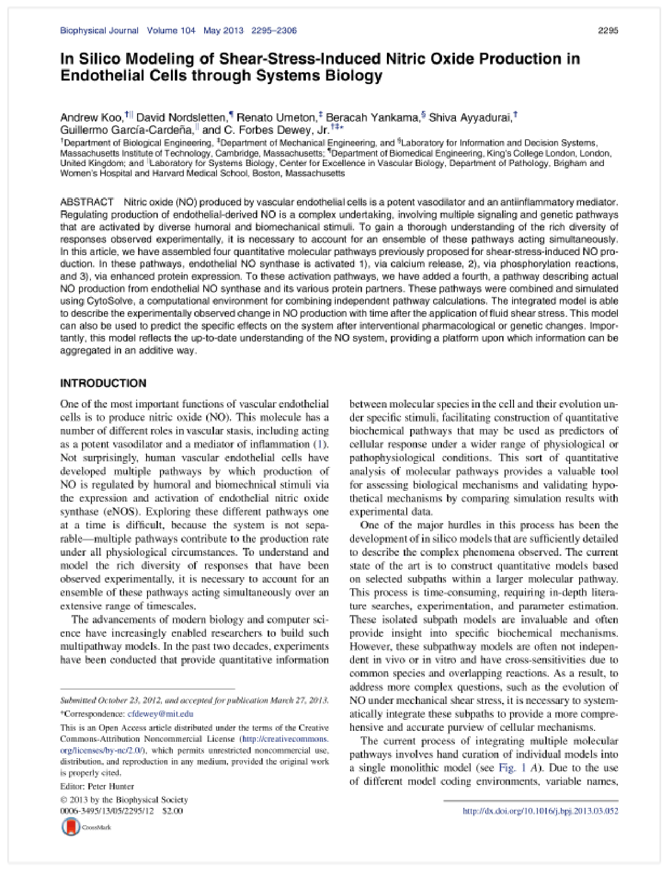 CELL's Biophysical Journal</br>2013