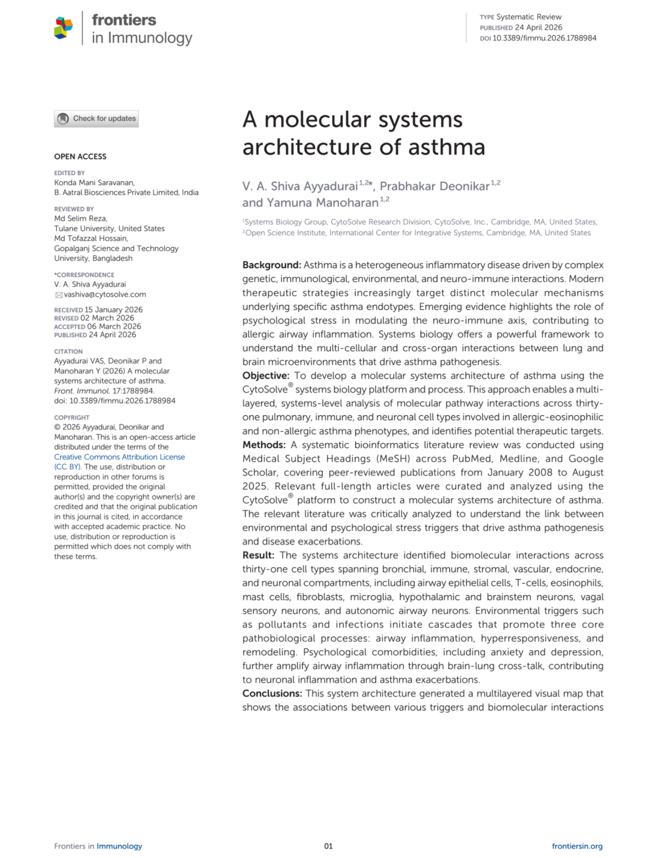 Frontiers in Immunology</br>2026